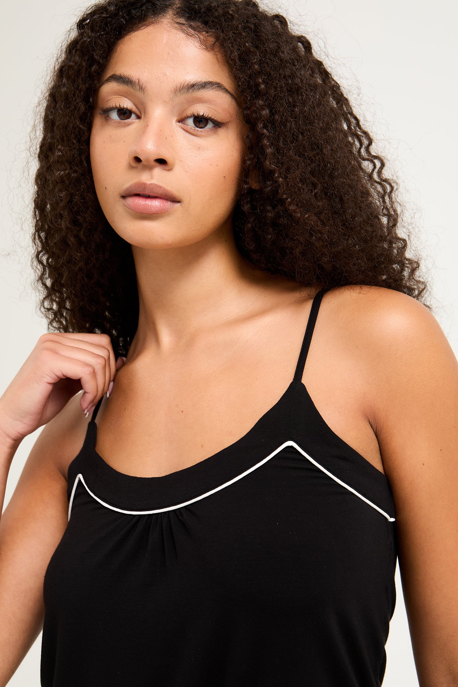 Bamboo Cami Short Pajama Set in Black