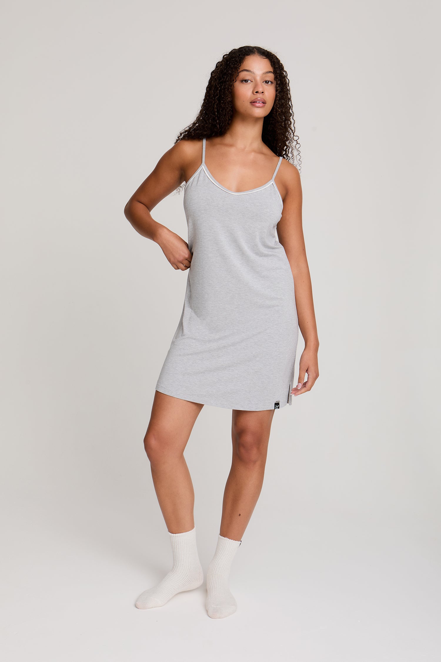 Bamboo Chemise Nightdress in Grey Marl