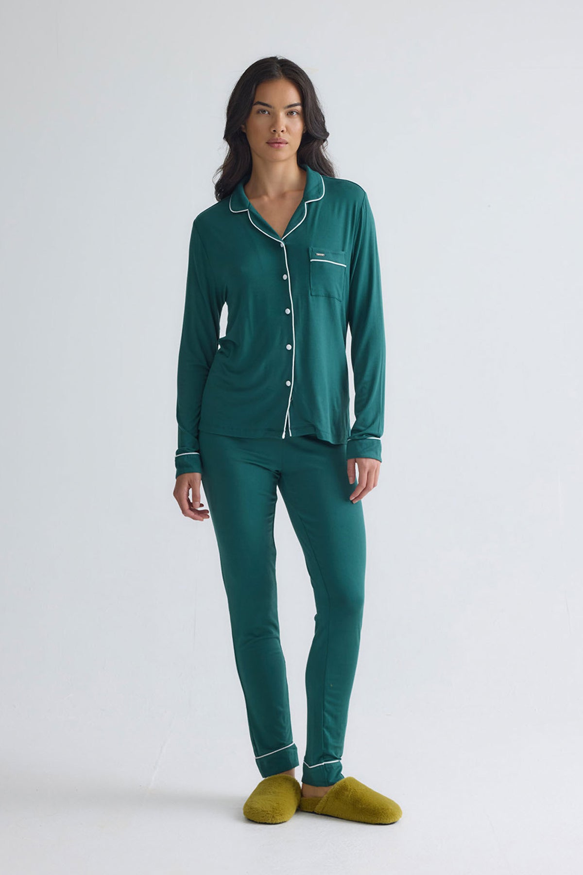 Bamboo Long Pyjama Set in Green