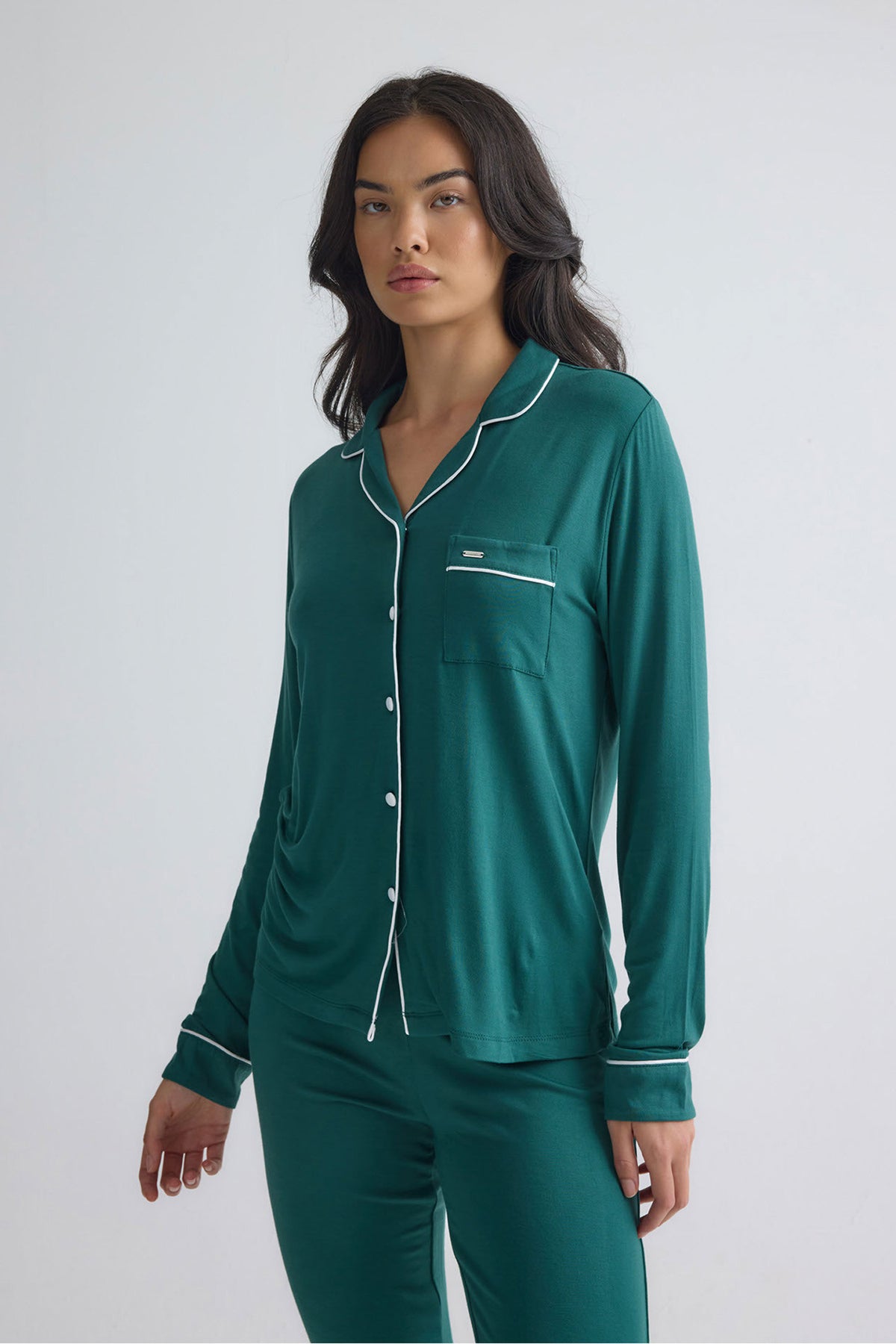 Bamboo Long Pyjama Set in Green