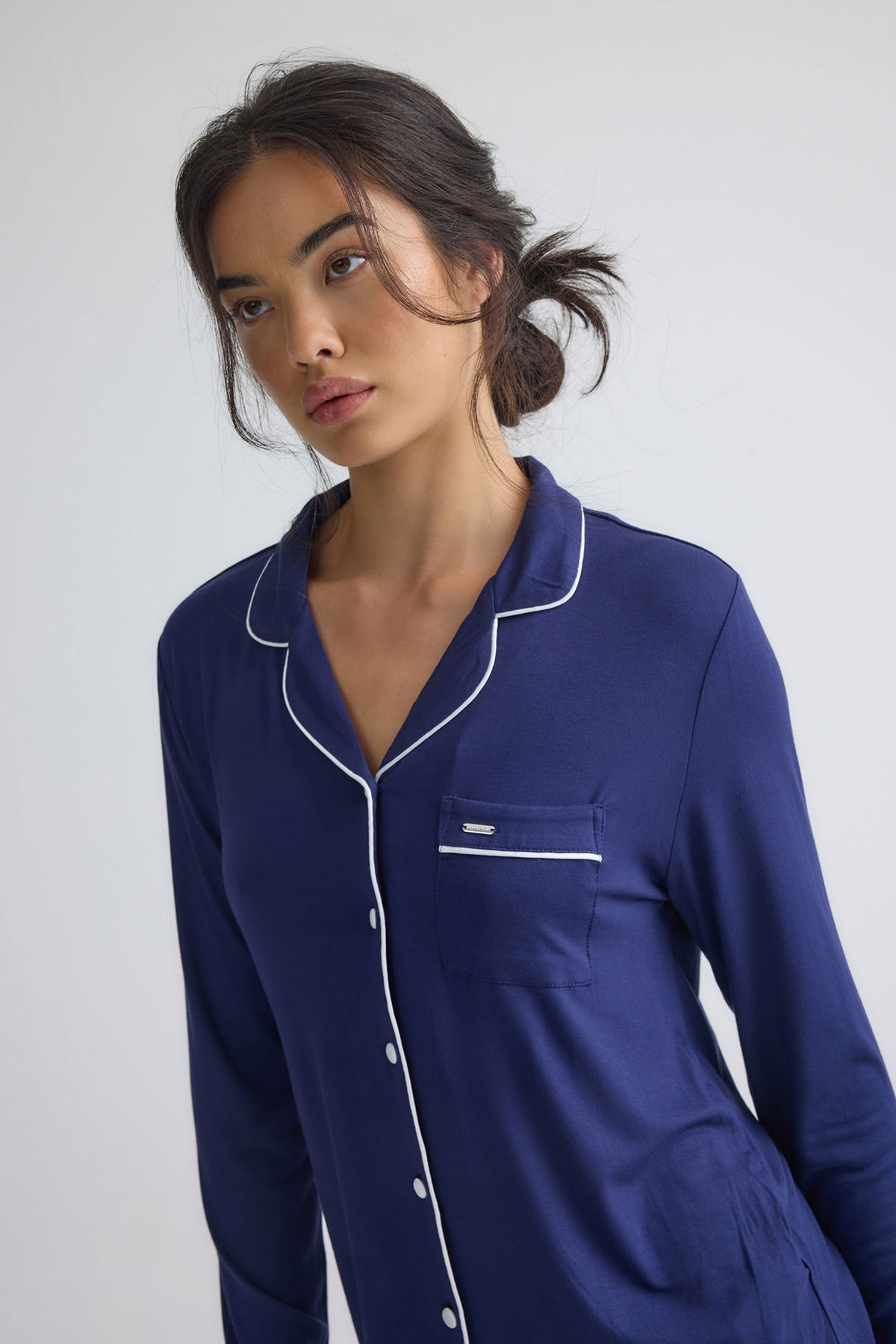 Bamboo Long Pyjama Set in Midnight