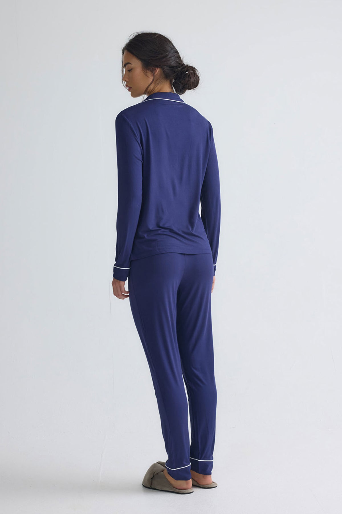 Bamboo Long Pyjama Set in Midnight