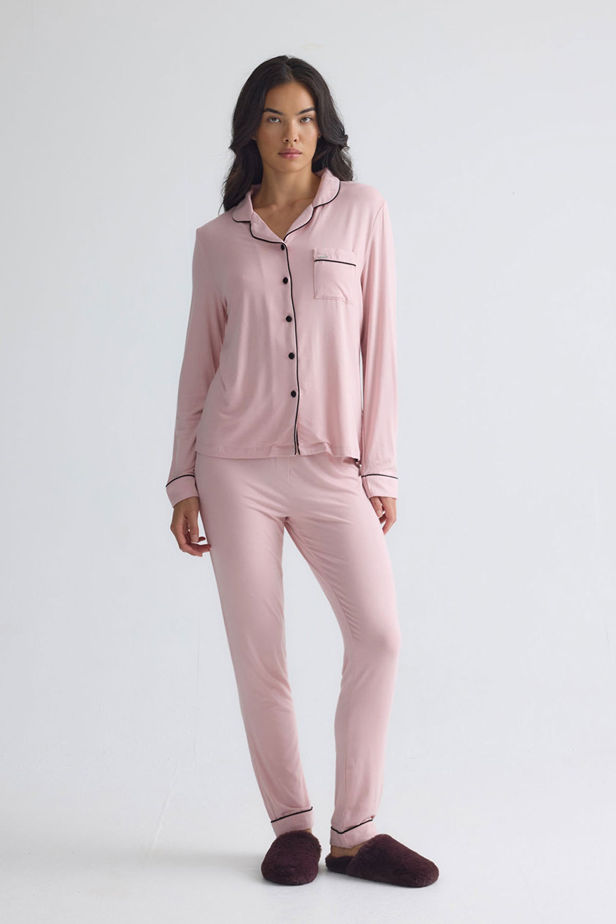 Bamboo Long Pyjama Set in Pink
