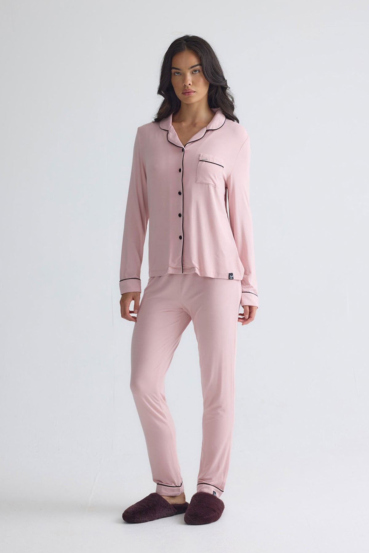 Bamboo Long Pyjama Set in Pink