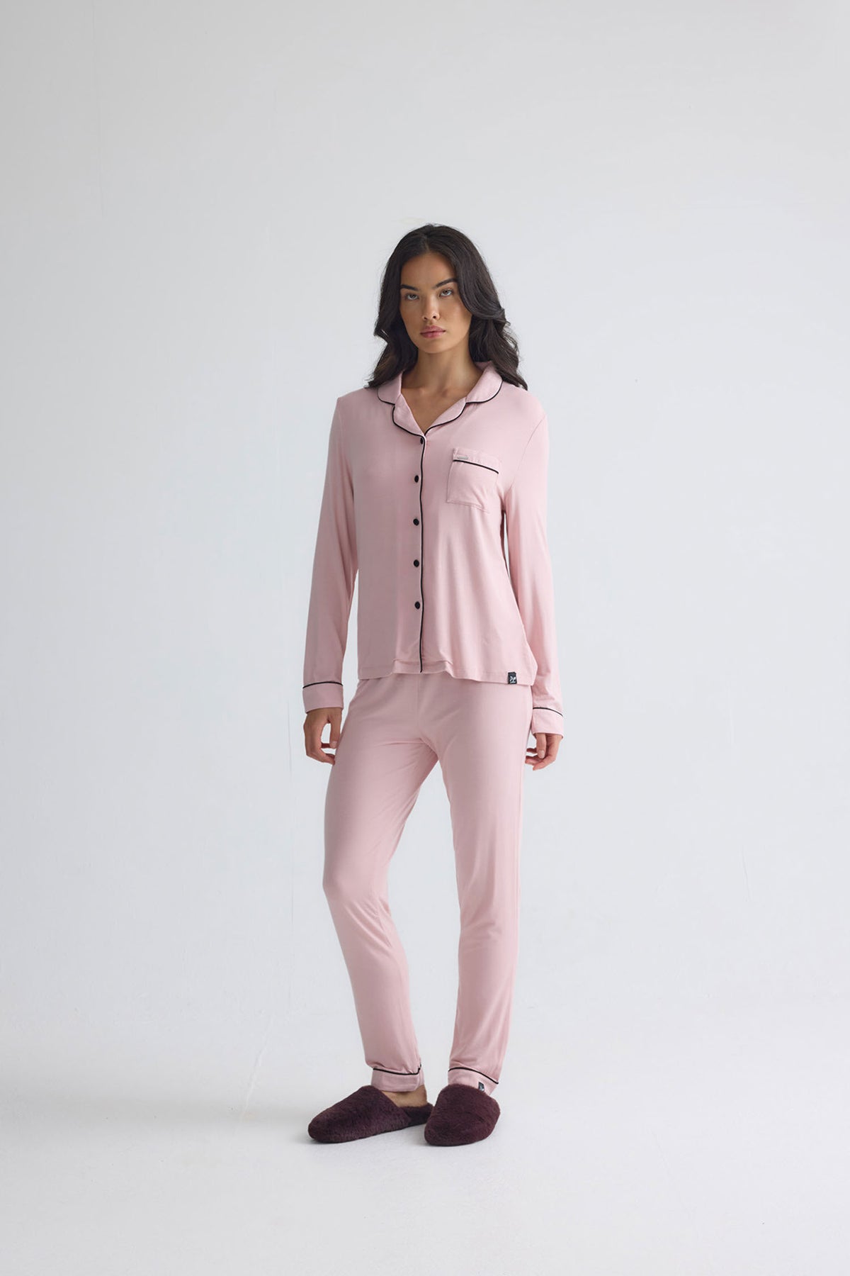 Bamboo Long Pyjama Set in Pink