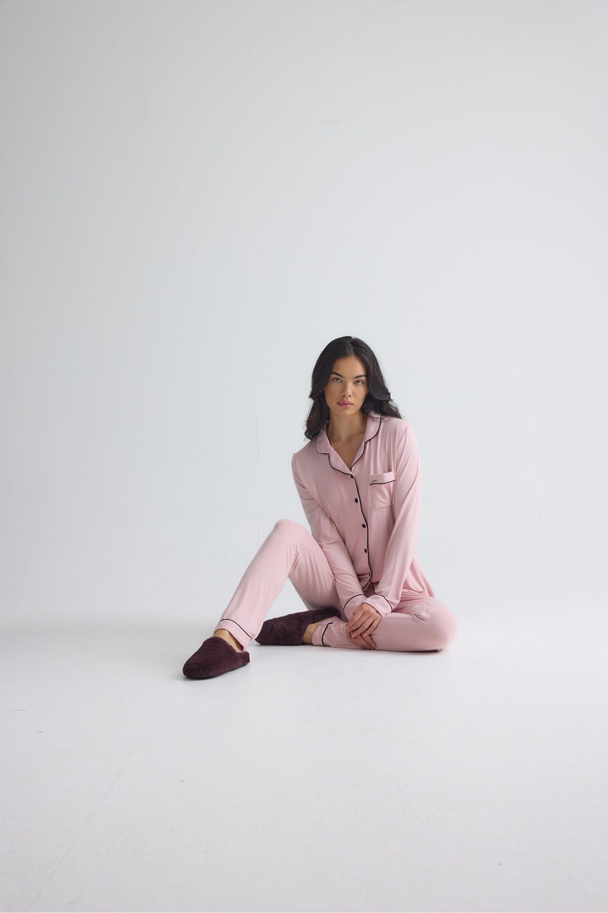 Bamboo Long Pyjama Set in Pink