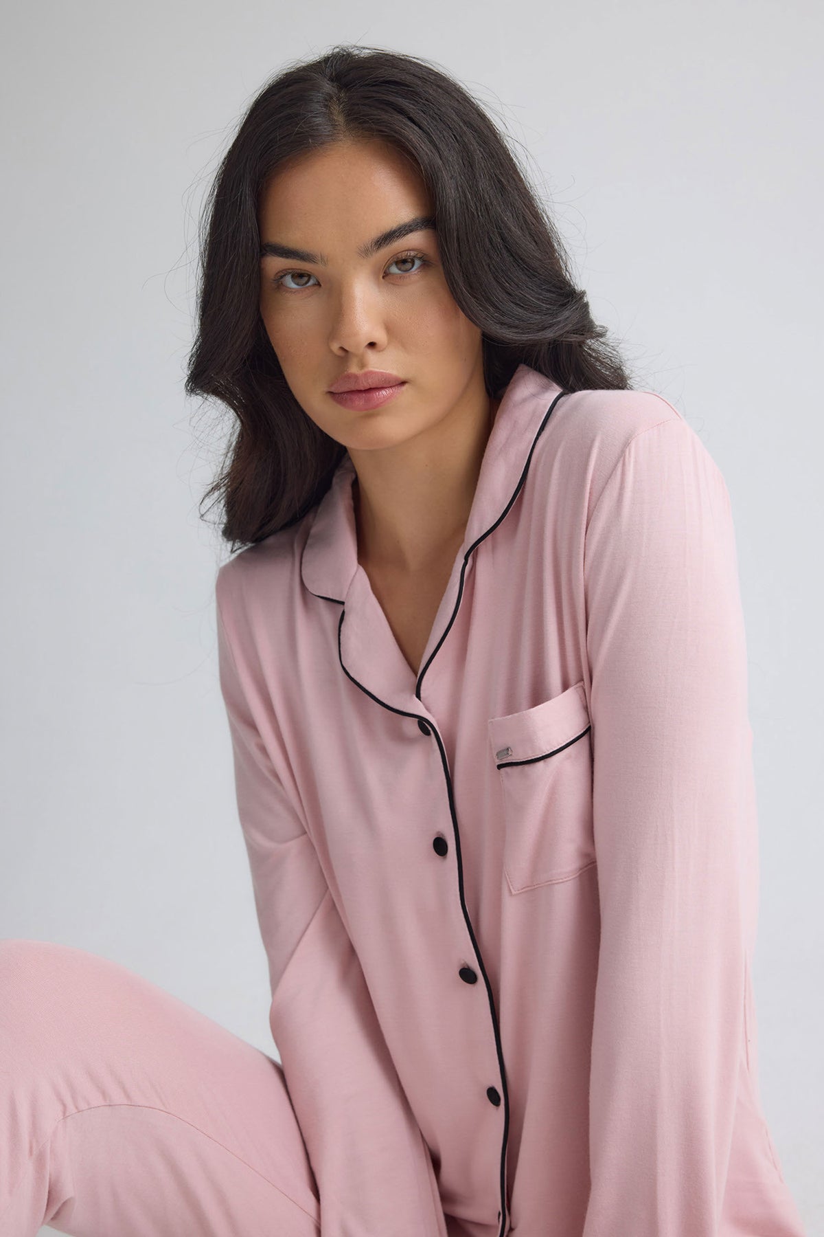 Bamboo Long Pyjama Set in Pink