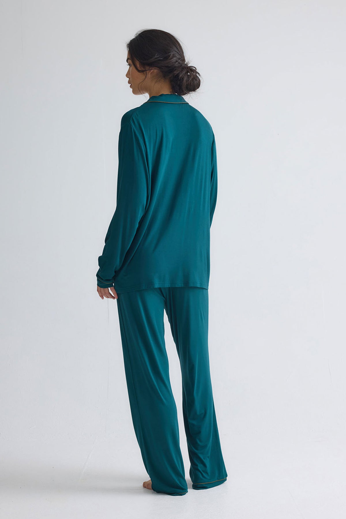 Bamboo New Classic Long Pyjama Set In Sea