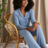 Bamboo Lace Pajama Set in Blue Mist