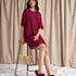 Bamboo Lace Tee Dress in Bordeaux