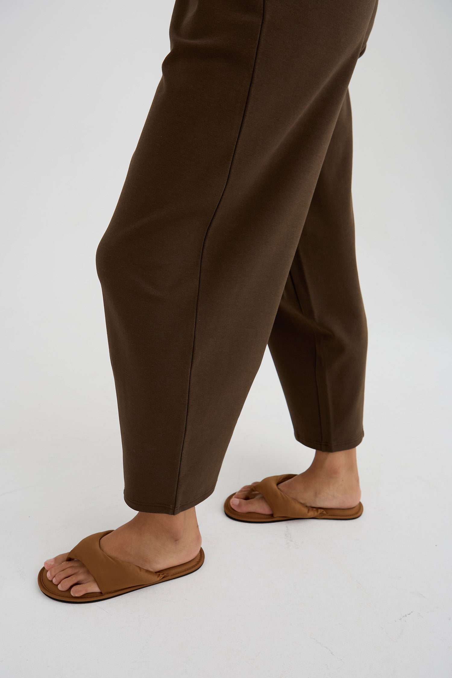 Bamboo Fleece Barrel Joggers In Slate