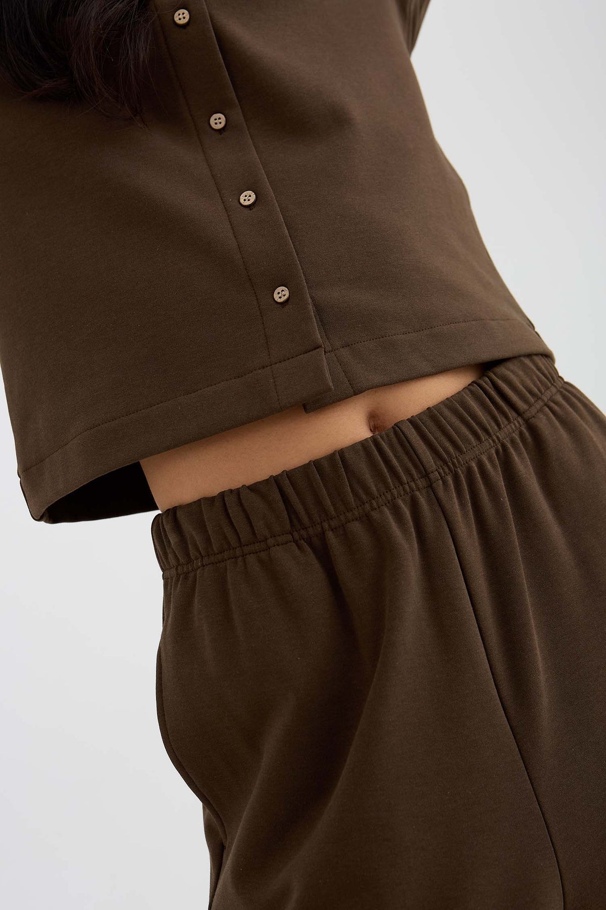 Bamboo Fleece Barrel Joggers In Slate