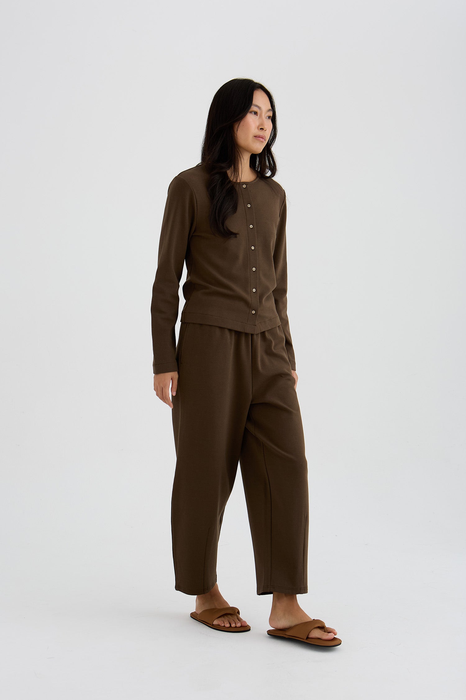 Bamboo Fleece Barrel Joggers In Slate