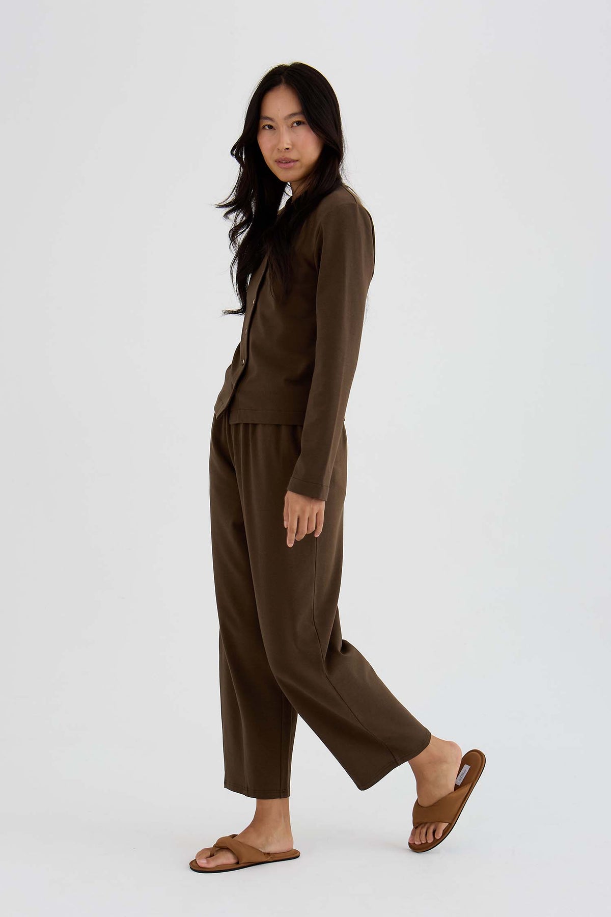 Bamboo Fleece Barrel Joggers In Slate
