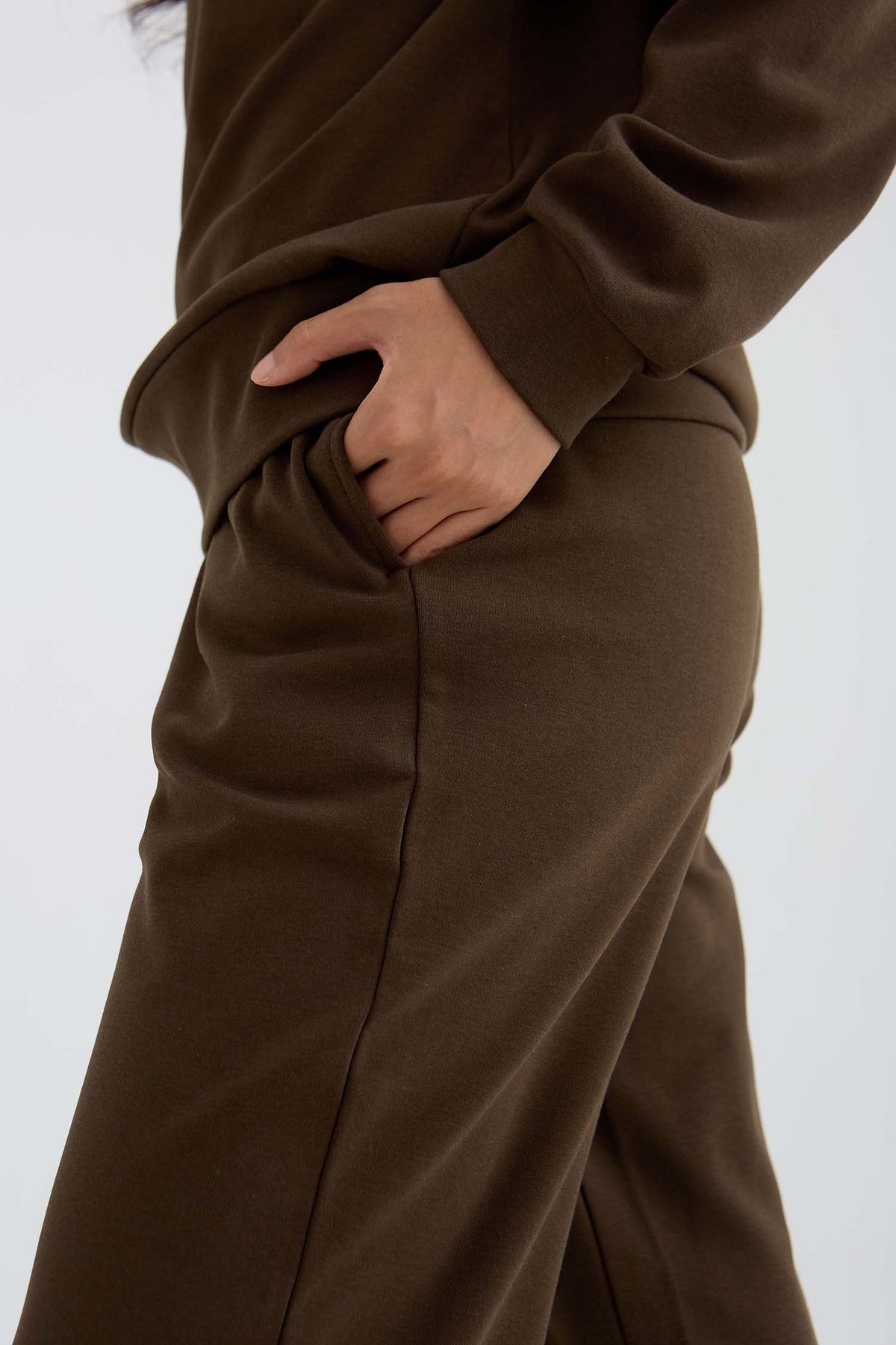 Bamboo Fleece Hooded Top In Slate