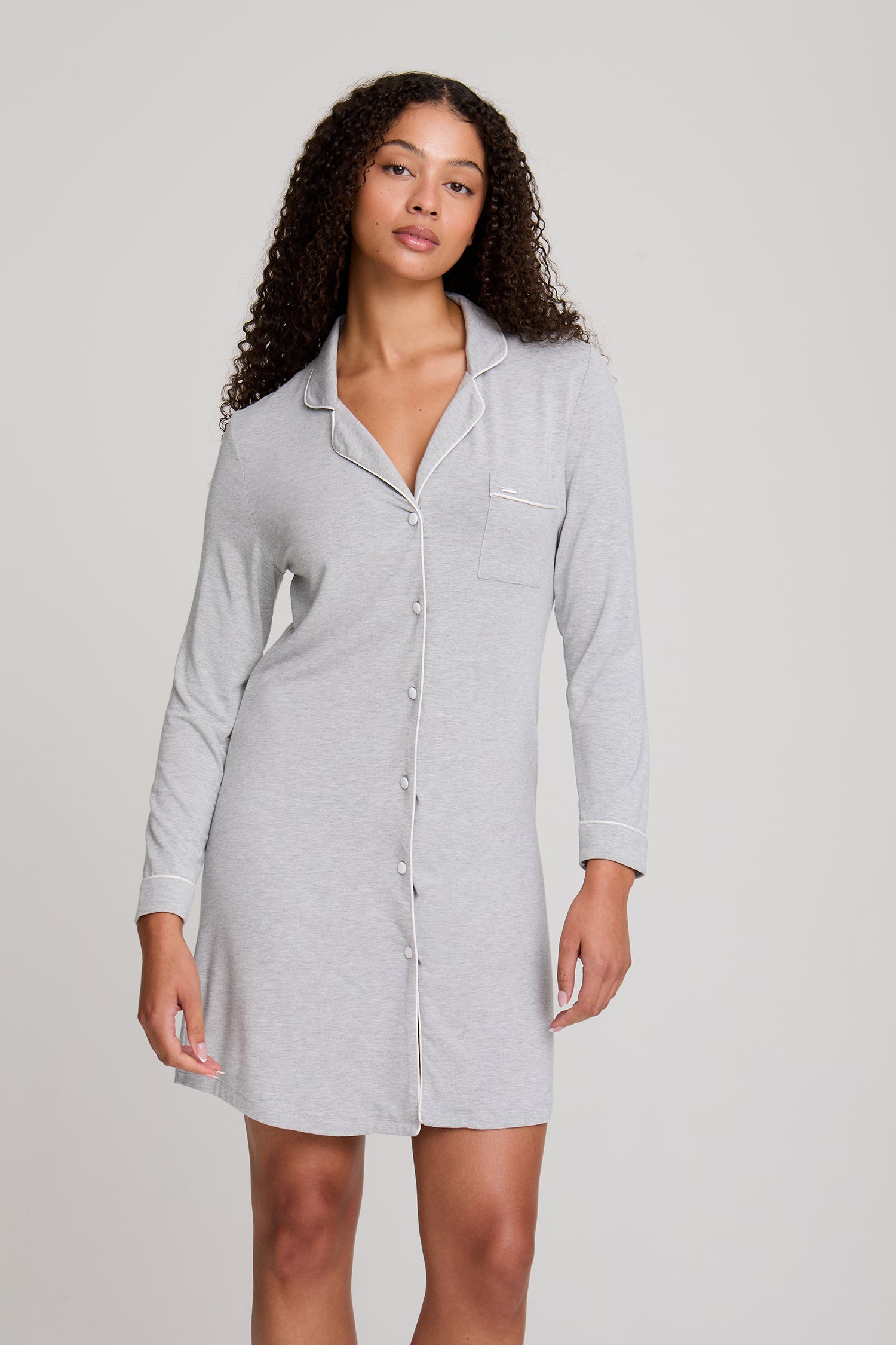 Bamboo Nightshirt in Grey Marl