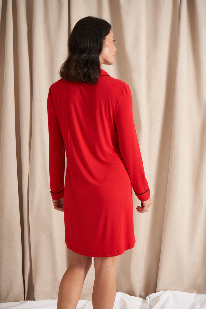 
                  
                    Bamboo Nightshirt in Red
                  
                