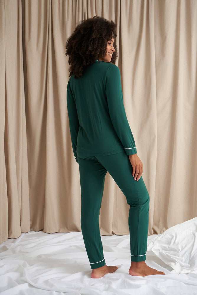 
                  
                    His and Hers Bamboo Pyjama Sets in Green
                  
                