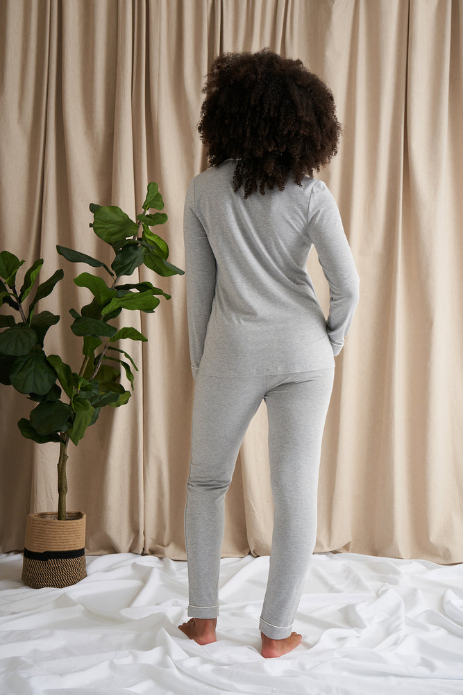 
                  
                    Bamboo Pajama Set in Gray Marl
                  
                