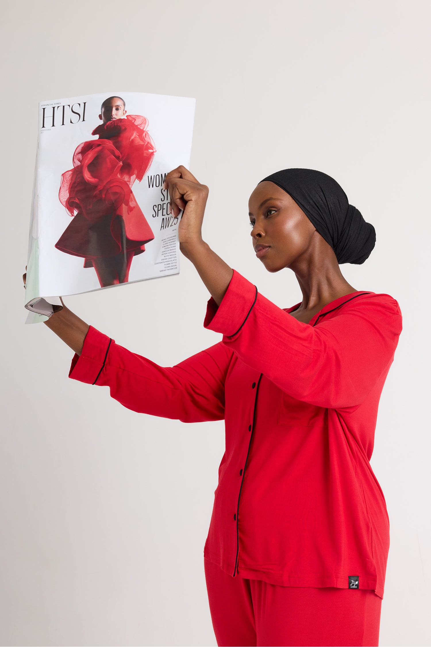 Bamboo Long Pyjama Set in Red