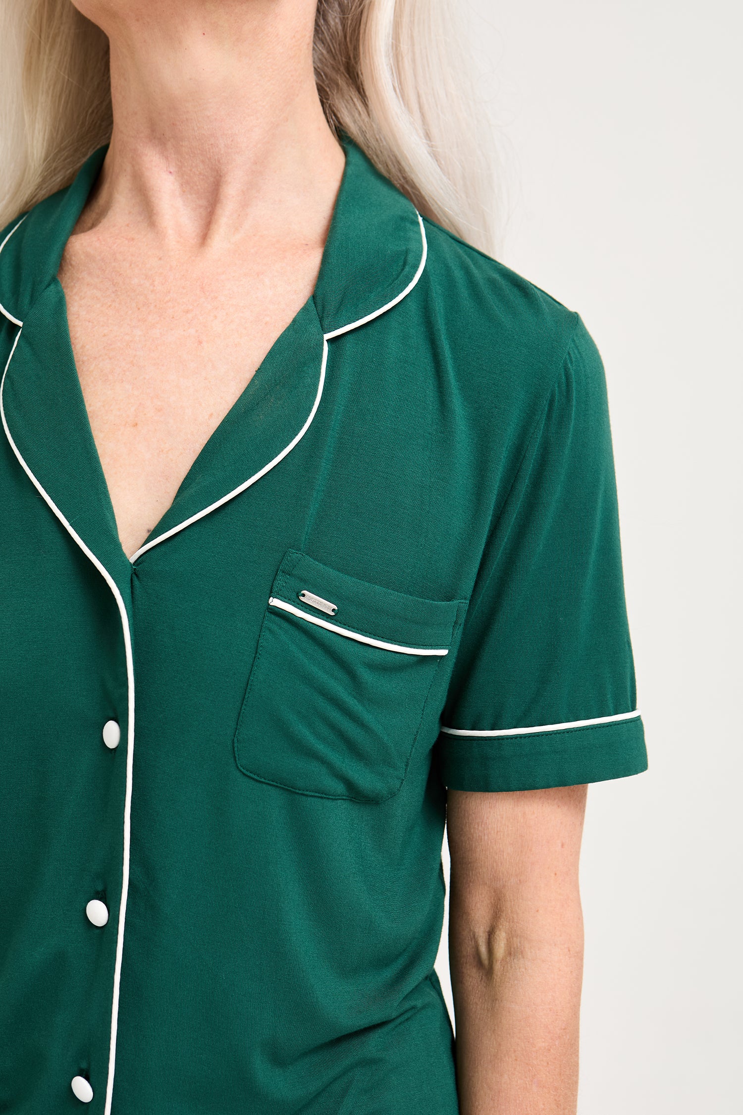 Bamboo Shirt Short Set in Green