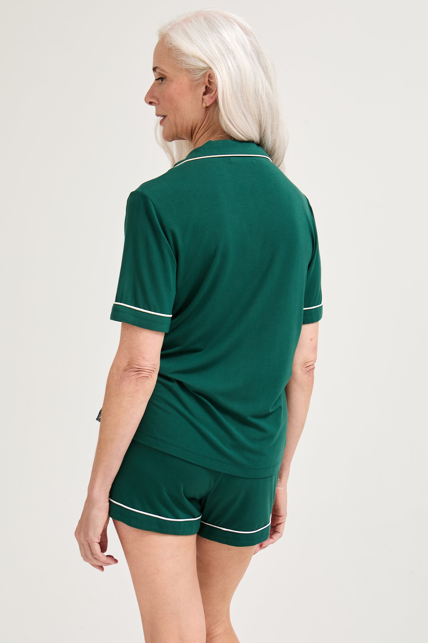 Bamboo Shirt Short Set in Green