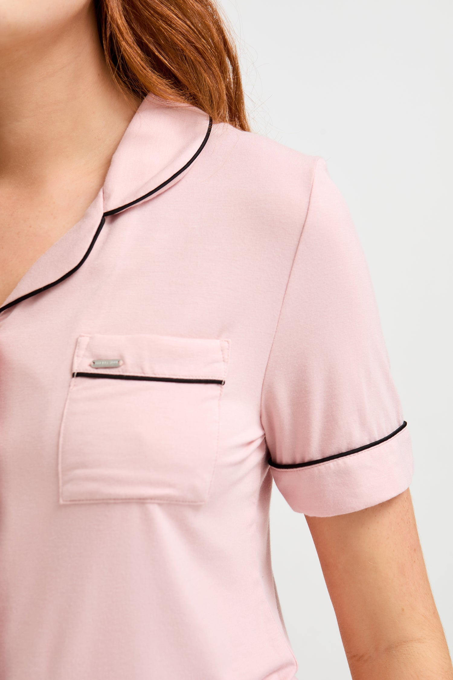 Bamboo Shirt Short Set in Pink