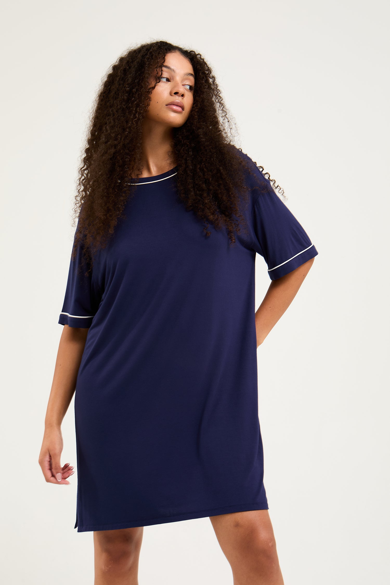 Bamboo Classic Tee Dress in Midnight