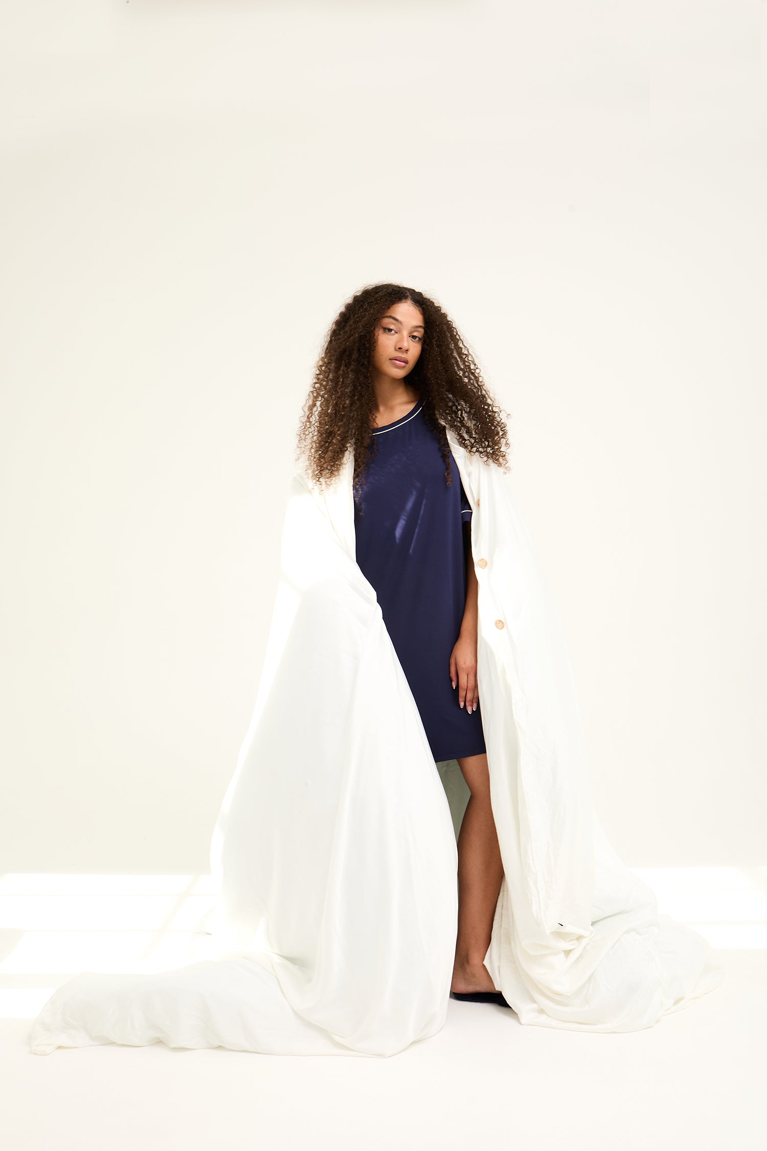 Bamboo Classic Tee Dress in Midnight