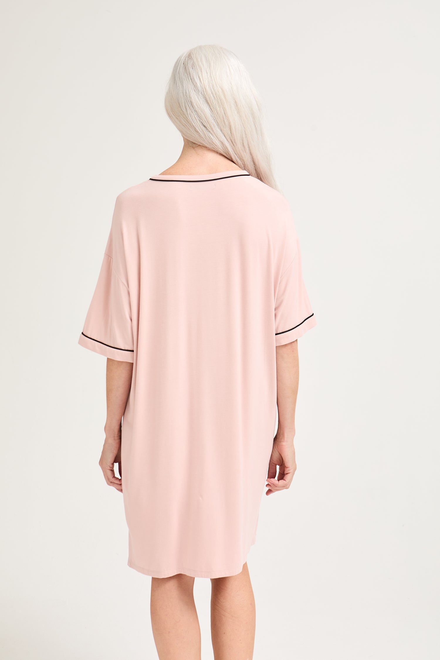 Bamboo Classic Tee Dress in Pink