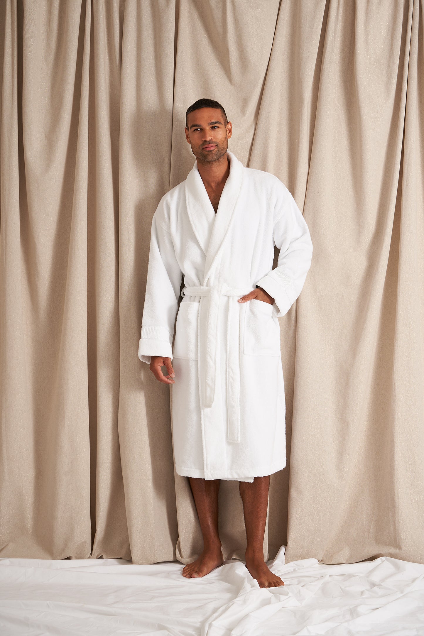 
                  
                    Bamboo Towelling Robe in Cloud White
                  
                