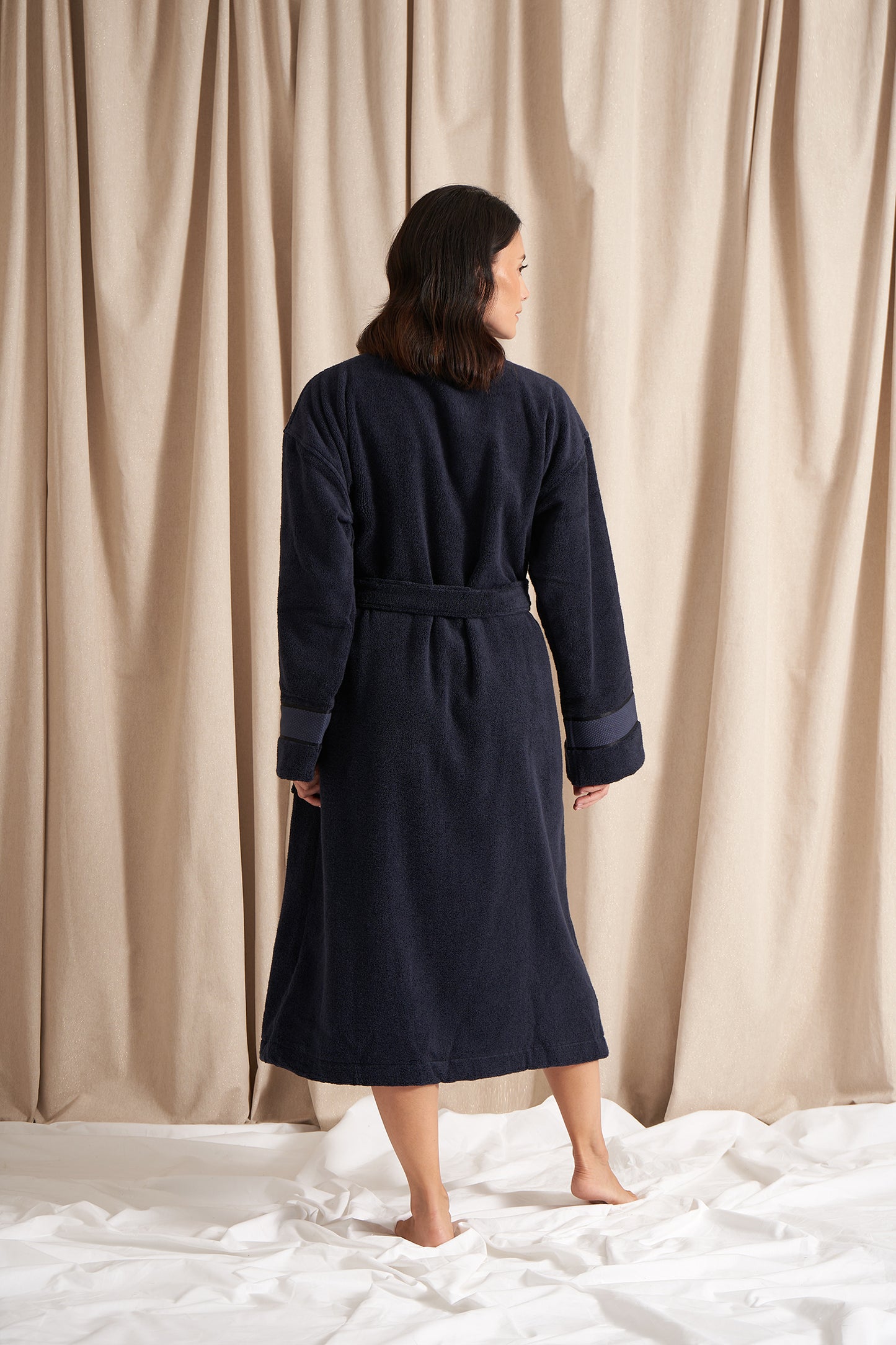 
                  
                    Bamboo Towelling Robe in Midnight
                  
                