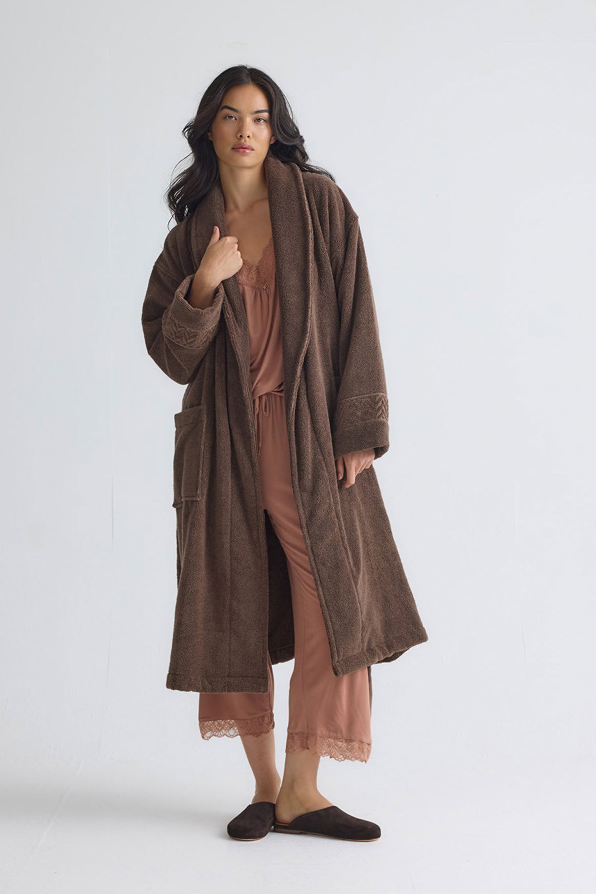 Bamboo Towelling Robe Mocha