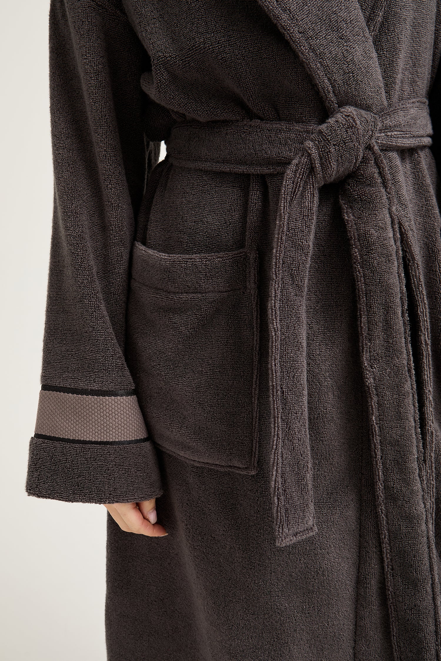 His and Hers Bamboo Towelling Robe in Smoke Grey