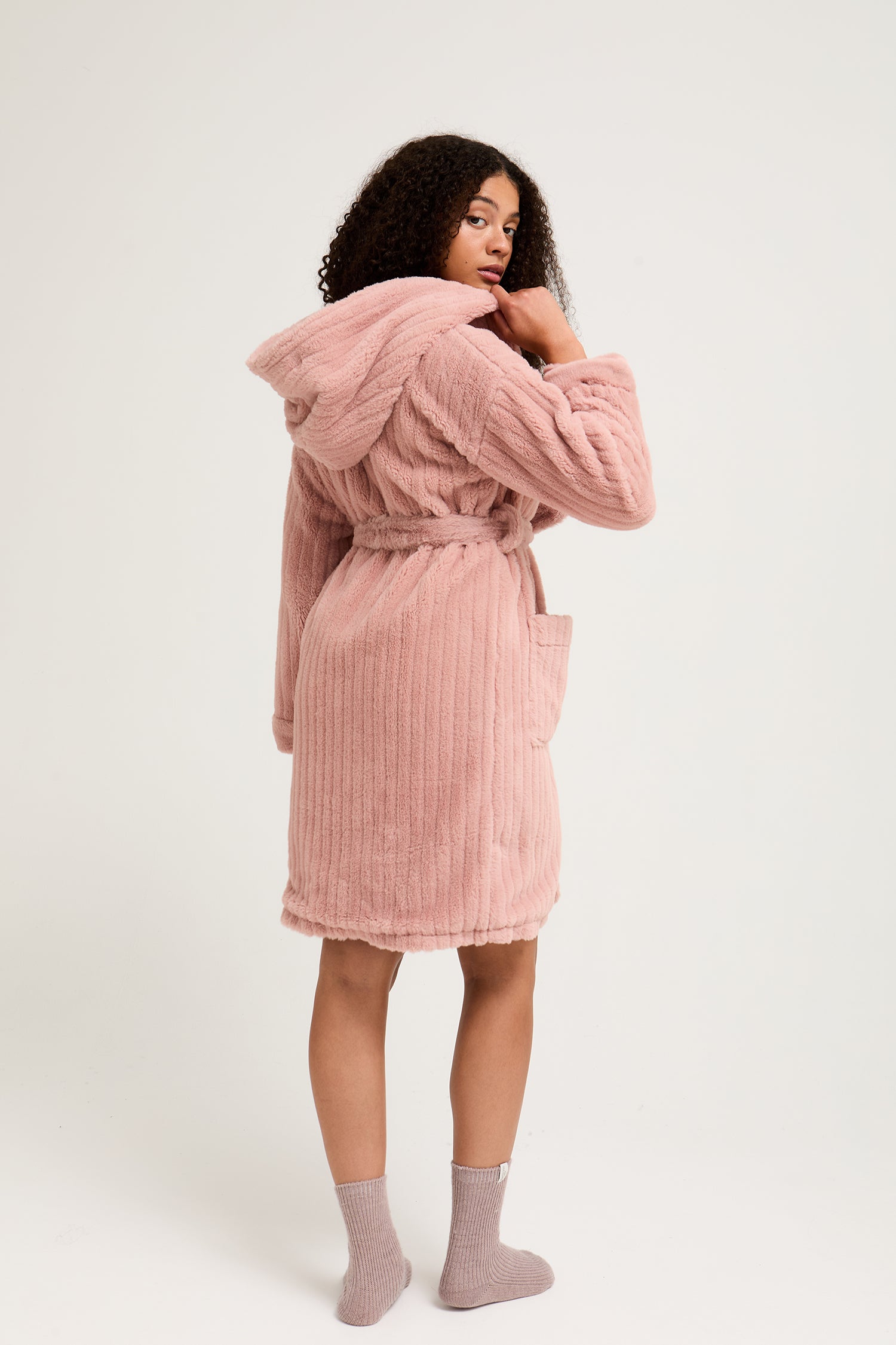 Cloud Dressing Gown in Dusky Pink