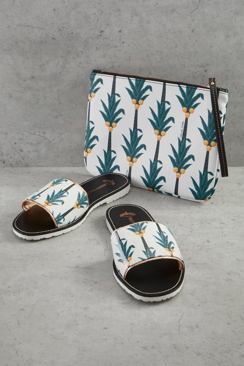 Coconut Printed Slide & Clutch SetSandals
