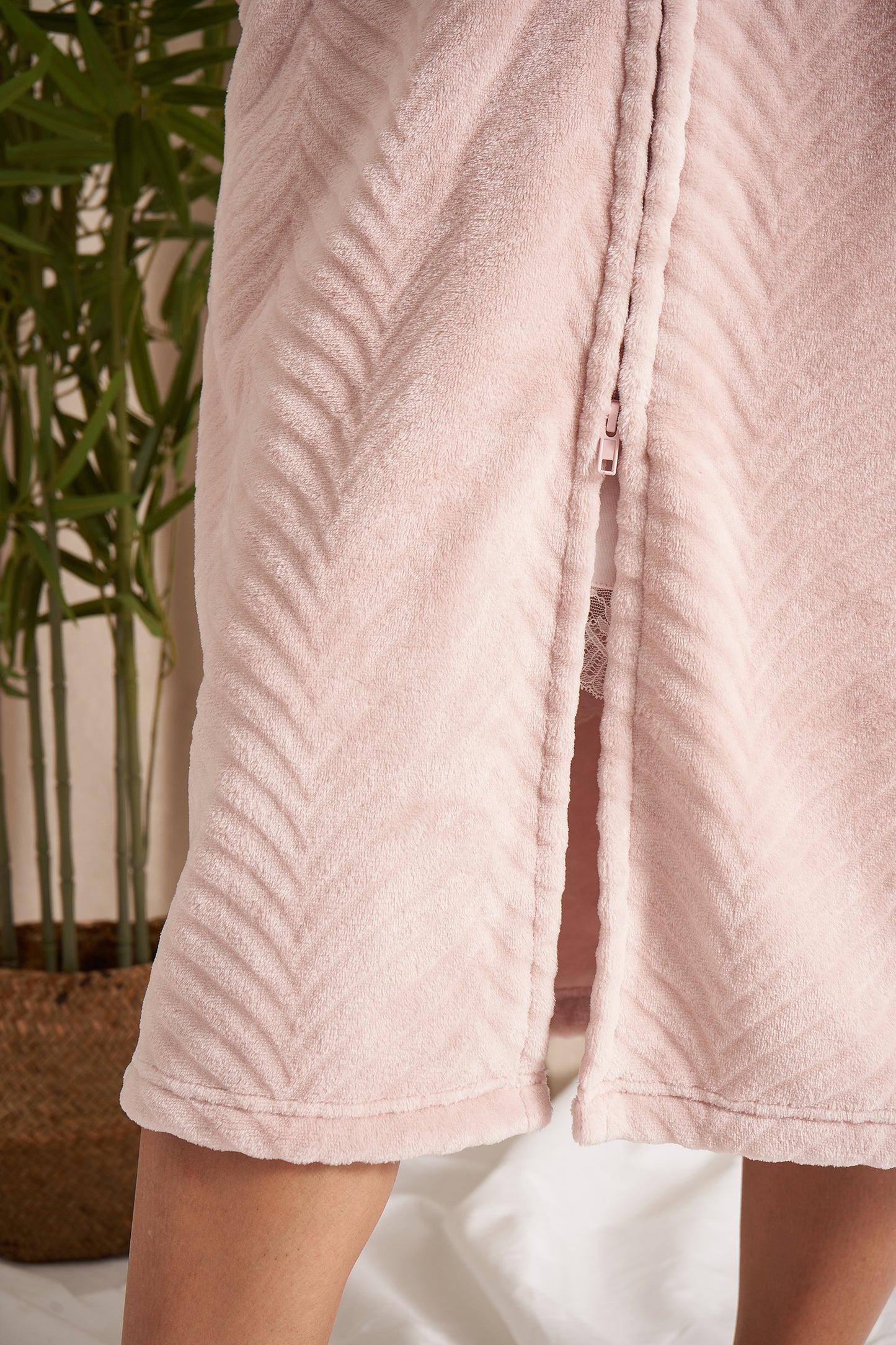 
                  
                    Cosy Chevron Housecoat in Rose
                  
                