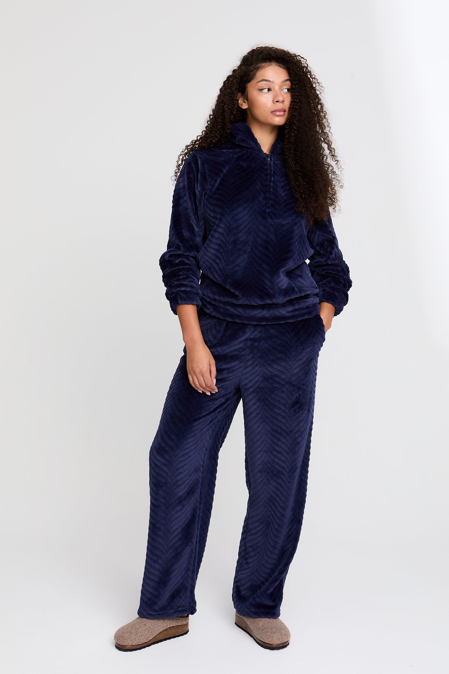 Cosy Chevron Lounge Suit in Navy