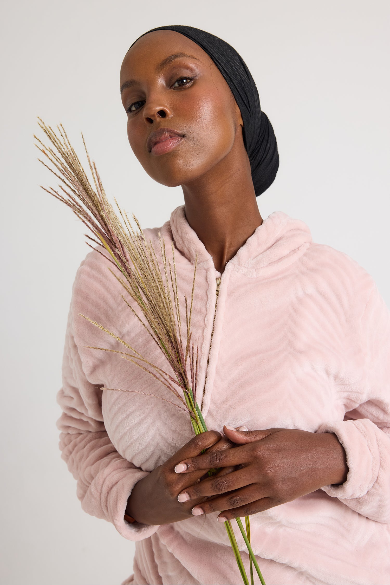 Cosy Chevron Lounge Suit in Rose