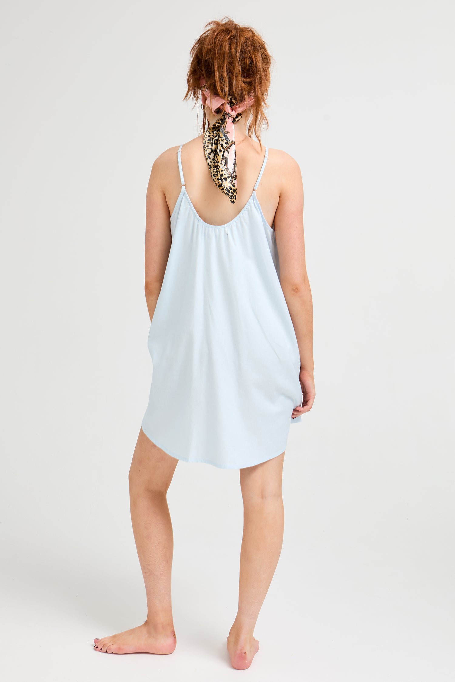 Cotton Modal Swing Chemise in Sky Blue