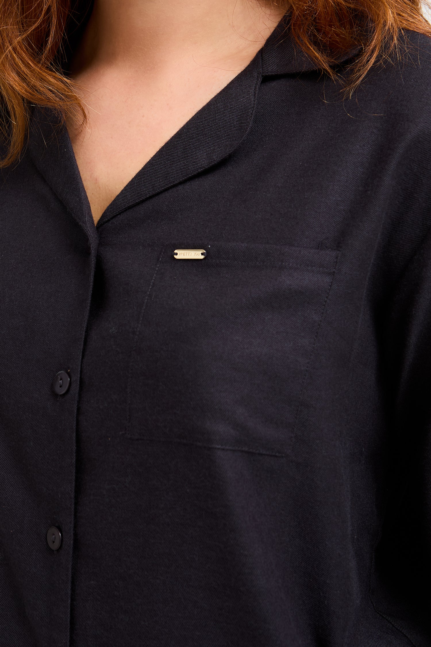 Cotton Modal Long Pyjama Set in Raven