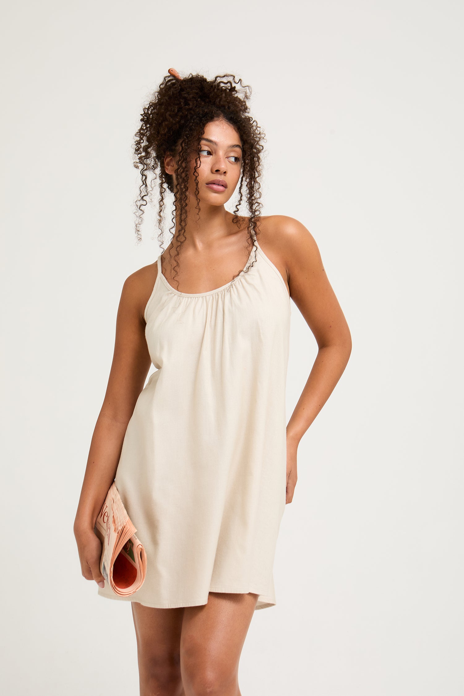 Cotton Modal Swing Chemise in Natural