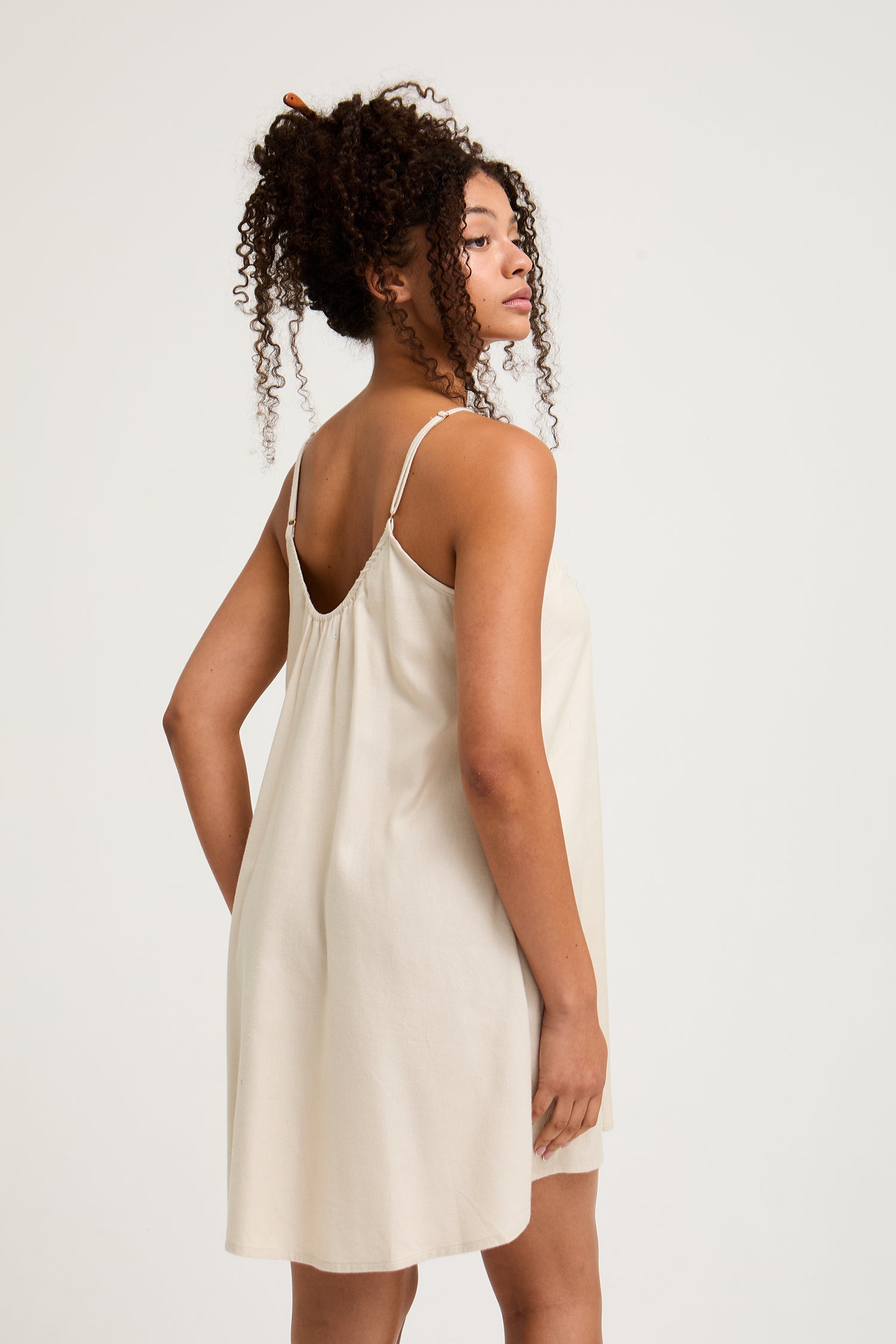 Cotton Modal Swing Chemise in Natural