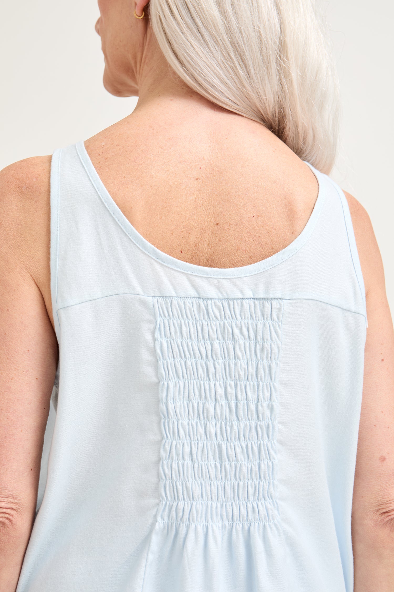 Cotton Modal Vest Short Set in Sky Blue