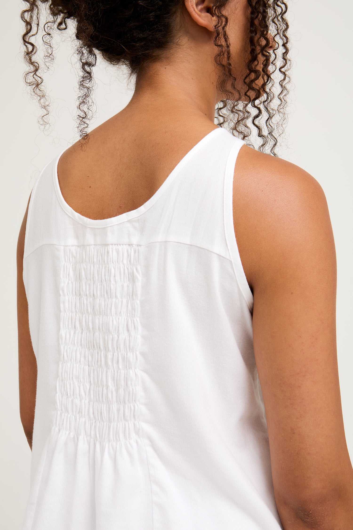 Cotton Modal Vest Short Set in White