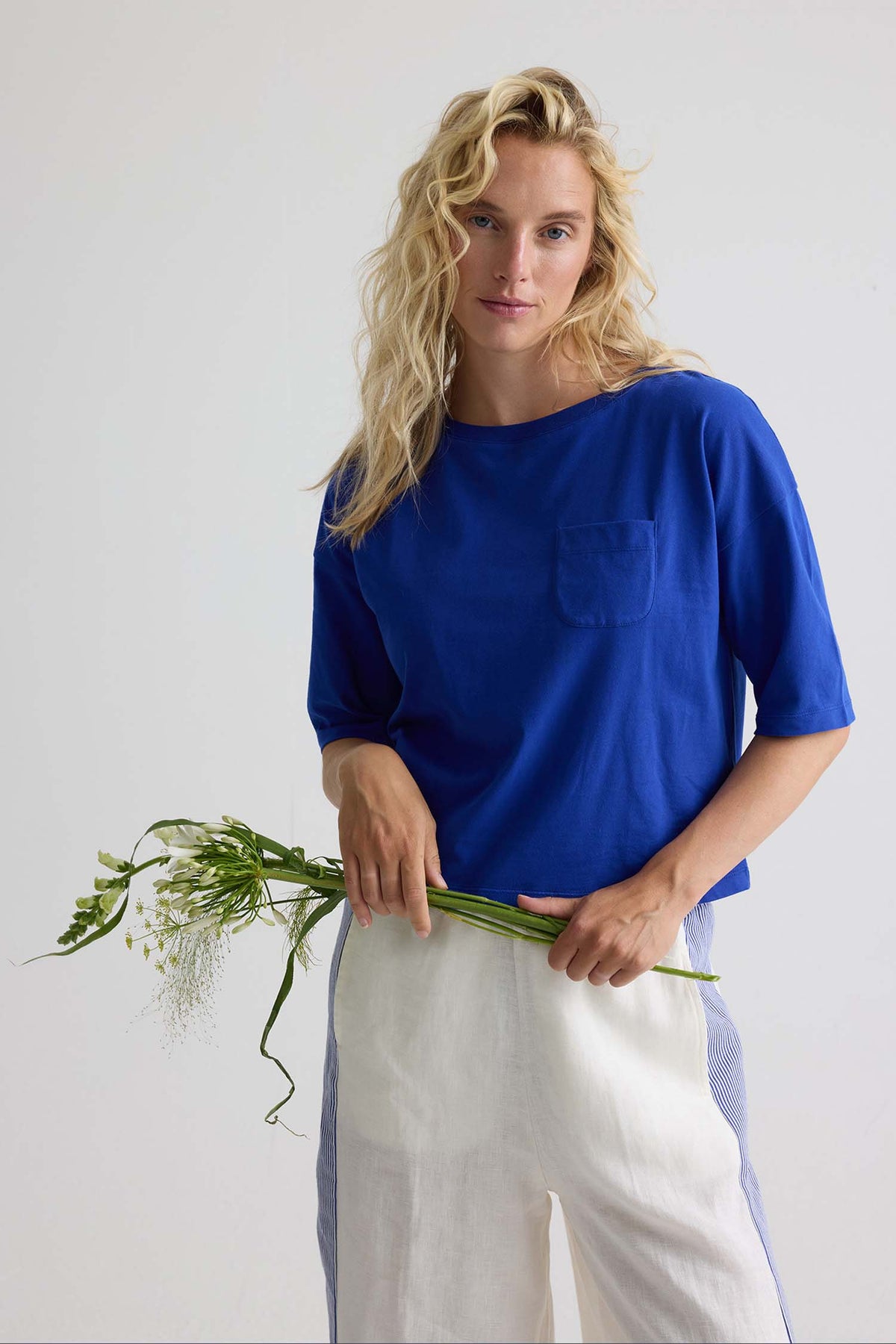 Relaxed Cotton T-Shirt In Bluing