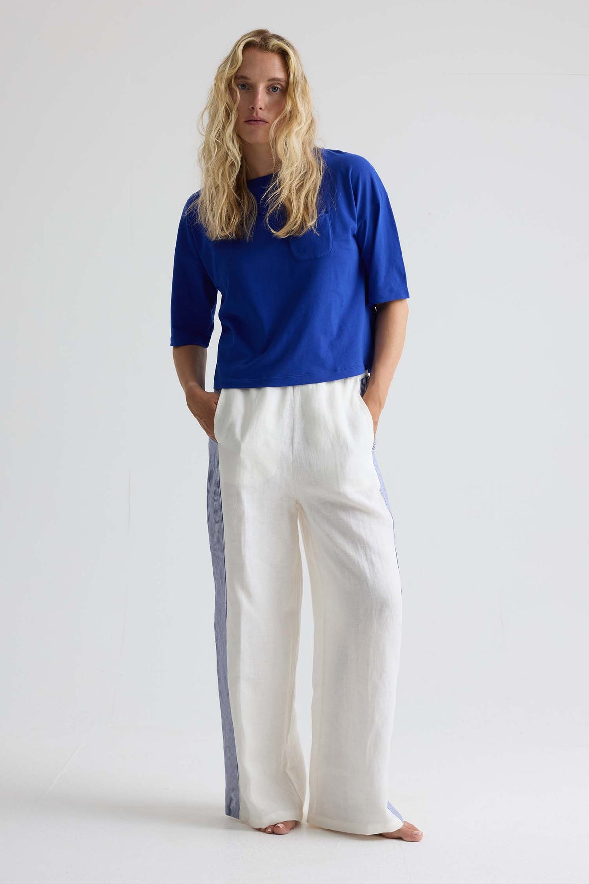 Relaxed Cotton T-Shirt In Bluing