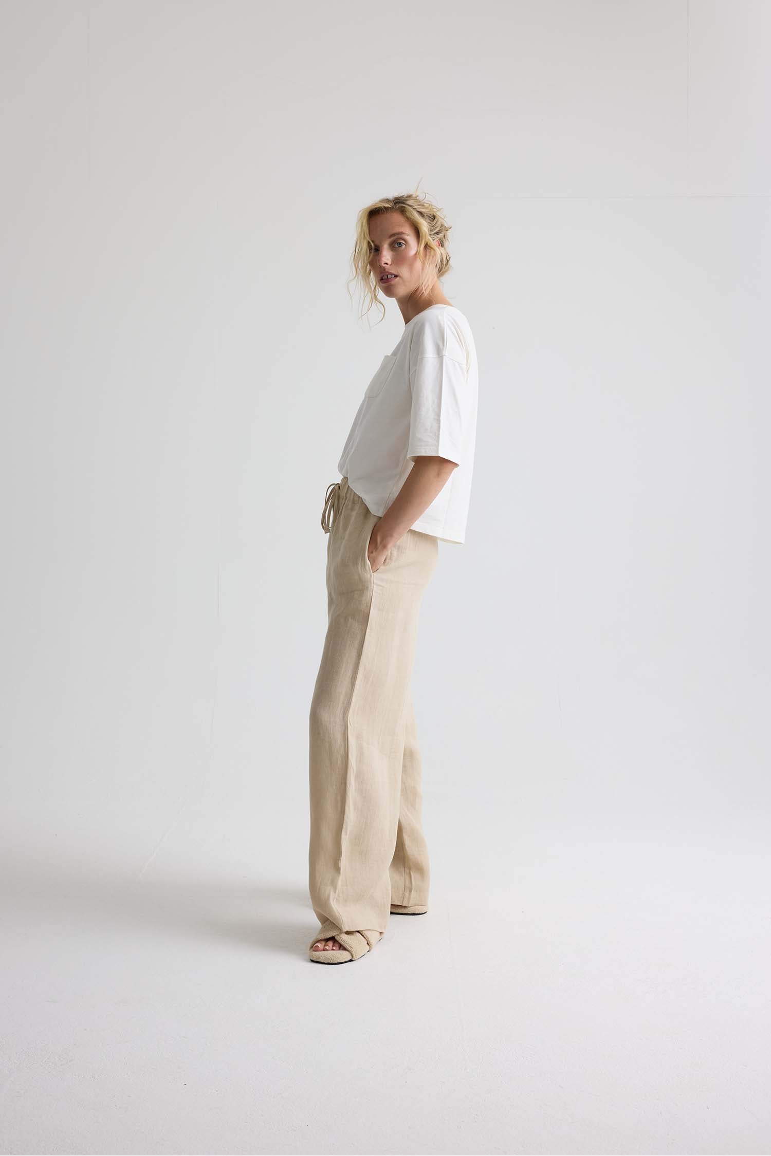 Relaxed Cotton T-Shirt In Coconut Milk