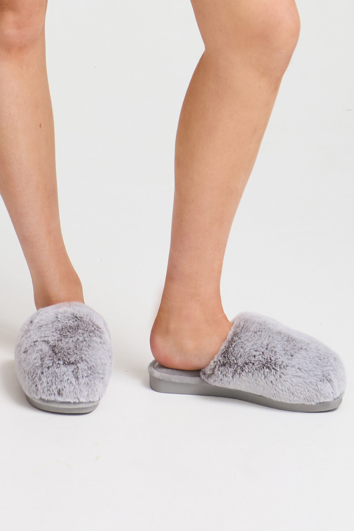 Demi Mule Slippers in Grey