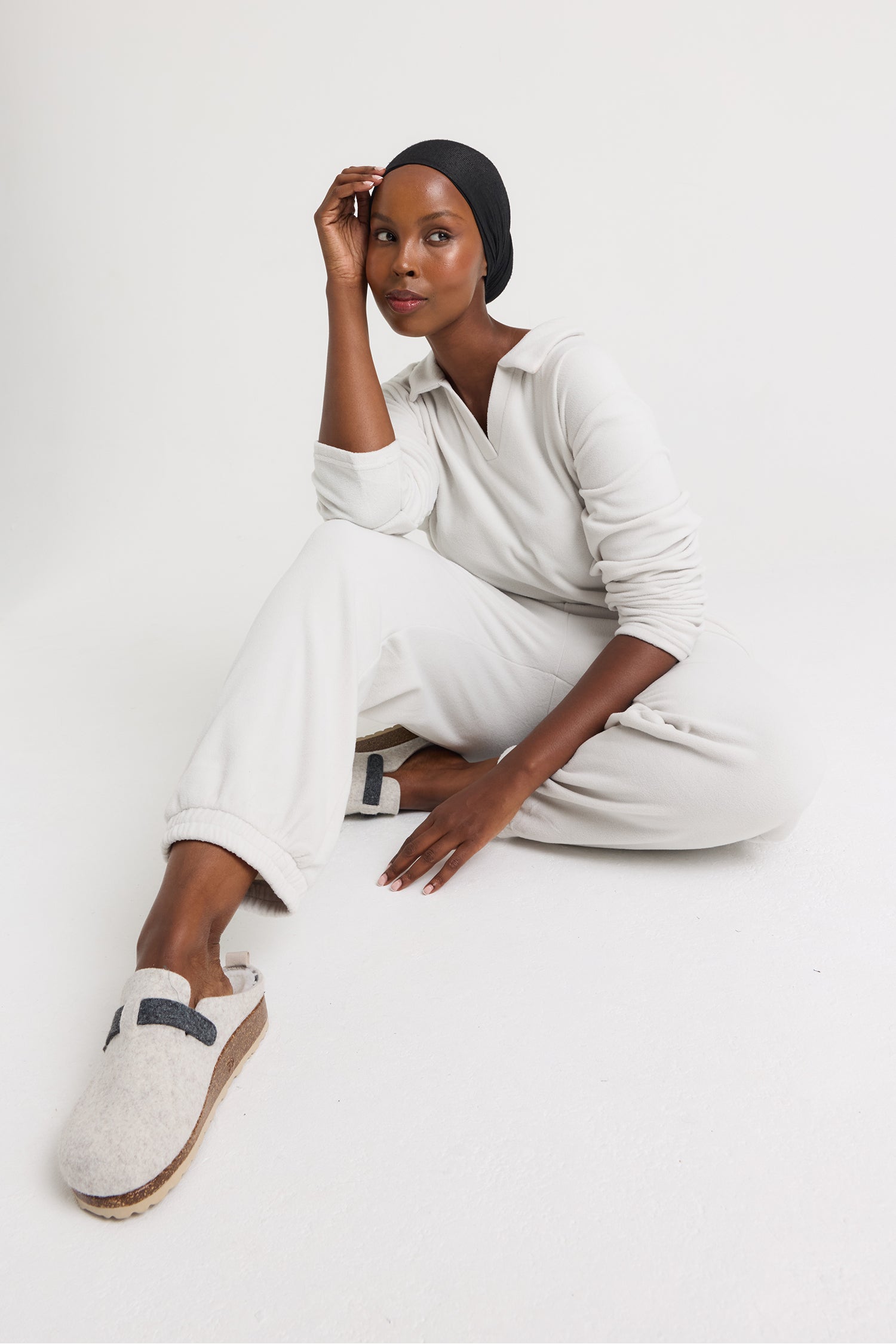 Fleece Lounge Set in Stone